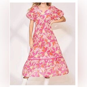 NWT Umgee Floral Pink Maxi Dress 👗